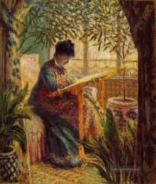 Camille Embroidering Claude Monet